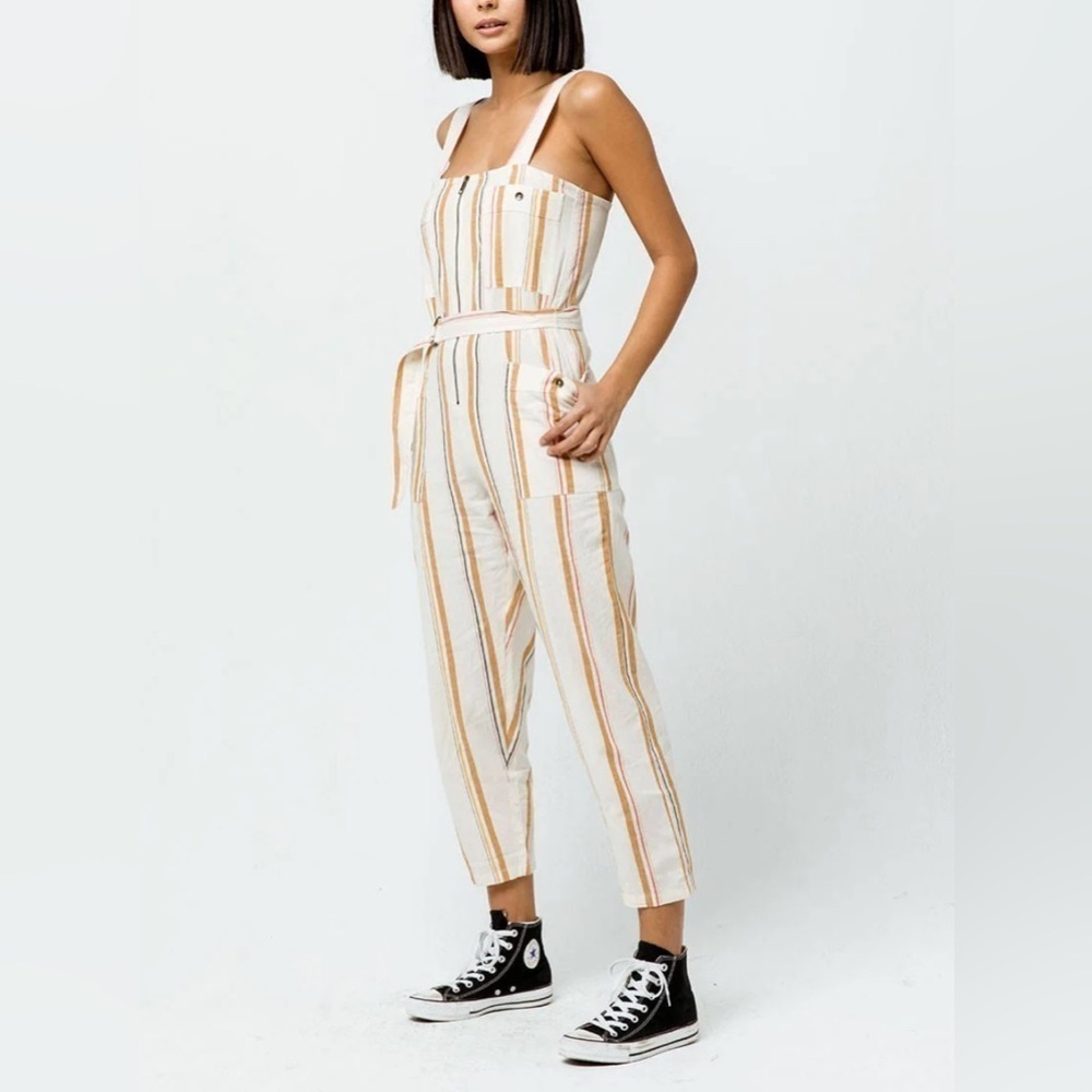 Billabong Earth Tones Striped Jumpsuit Overalls Surfer Boho Retro Style
Medium